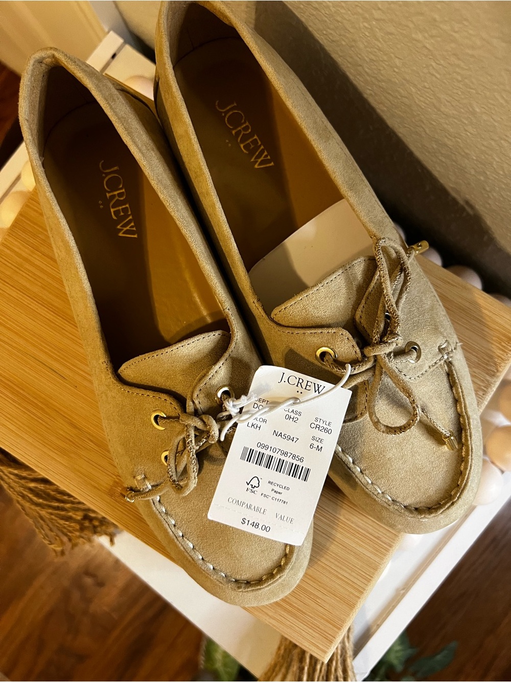 J.Crew Women's Suede Boat Shoes in Tan